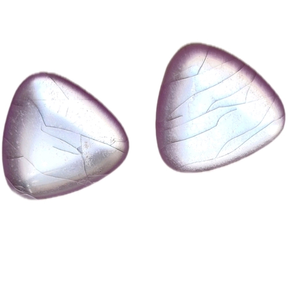 Vintage Purple Triangle Statement Post Pierced Earrings
